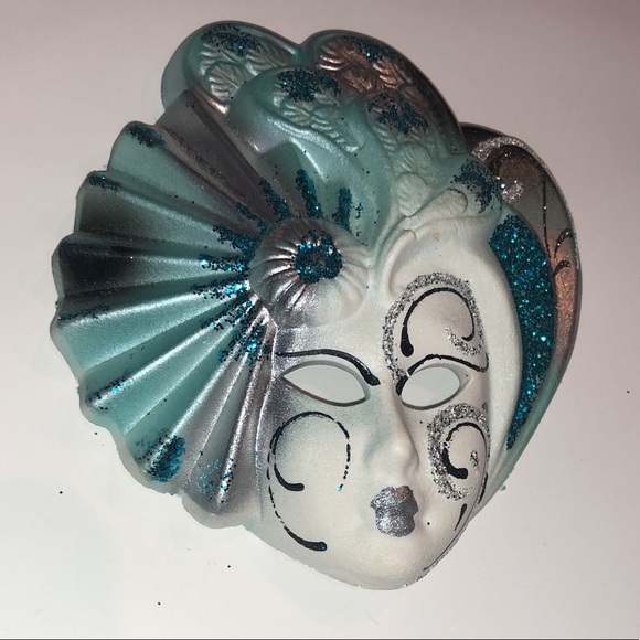 Hand Crafted Painted Venice Italy Venetian Carnival Mask Small Wall Hang Decor - Picture 9 of 10